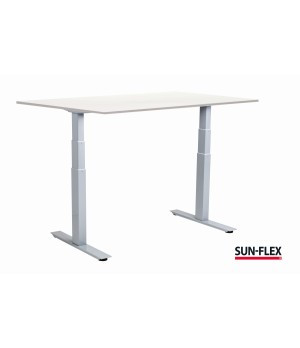 Reguliuojamo aukščio stalas SUN-FLEX®EASYDESK ADAPT, elektrinis, dviejų variklių, baltas rėmas, 140x80 cm, baltas stalviršis