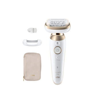 Braun Epilator | 9-011 3D Silk-epil 9 Flex | Operating time (max) 50 min | Number of power levels 2 | Wet & Dry | White/Gold