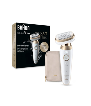 Braun Epilator | 9-011 3D Silk-epil 9 Flex | Operating time (max) 50 min | Number of power levels 2 | Wet & Dry | White/Gold