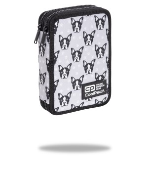 Forminis dviejų skyrių penalas su priedais CoolPack Jumper XL French Bulldogs