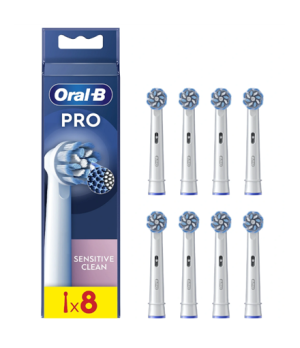 Oral-B | Replaceable toothbrush heads | EB60X-8 Sensitive Clean Pro | Heads | For adults | Number of brush heads included 8 | Wh