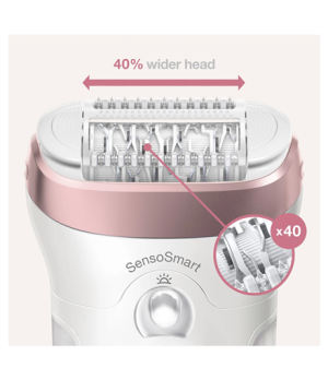 Braun Epilator | SE9730 Silk-epil 9 | Number of power levels 2 | Wet & Dry | White/Pink