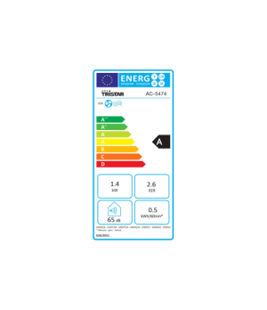 Tristar | Air Conditioner | AC-5474 | Suitable for rooms up to 40 m³ | Fan function | White