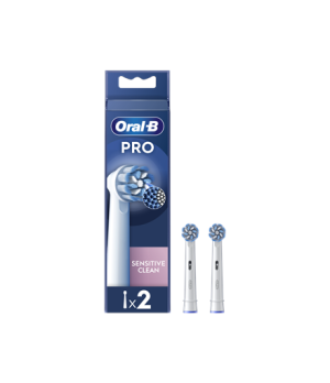 Oral-B | Replaceable toothbrush heads | EB60X-2 Sensitive Clean Pro | Heads | For adults | Number of brush heads included 2 | Wh