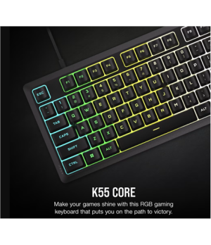 Corsair K55 CORE RGB | Gaming keyboard | Wired | NA | Black | USB 2.0 Type-A