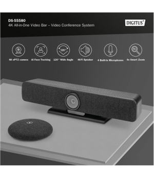 Digitus | 4K All-in-One Video Bar Pro – Video Conference System | DS-55580