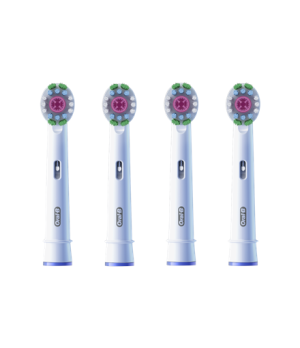 Oral-B | Replaceable toothbrush heads | EB18-4 3D White Pro | Heads | For adults | Number of brush heads included 4 | White