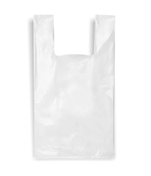 Fasavimo maišeliai su rankenelėmis, 40 / 10 x 65 cm, 25 mk, balti, 100 vnt., 1,6 kg