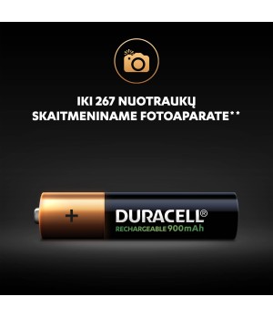 „Duracell Recharge 900 mAh“ AAA baterijos, 4 baterijų pakuotė