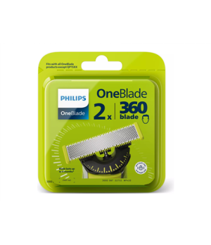 Philips | OneBlade Replacement blade, 2 pcs | QP420/50 | Black/Green