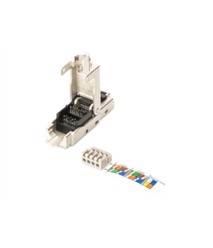 CAT 6A Field Termination Plug, STP with dust cap, Bend relief | DN-93631