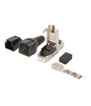 CAT 6A Field Termination Plug, STP with dust cap, Bend relief | DN-93631