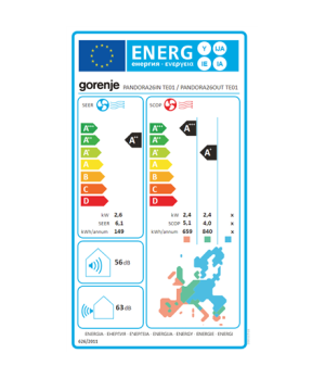 Gorenje | Air Conditioner, Indoor unit | 20011518 PANDORA26 TE01