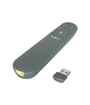 Targus EcoSmart Antimicrobial ControlPlus Wireless Presenter | Grey | Depth 23 mm | Height 131 mm | PCR | Width 37 mm