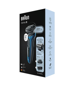 Braun | Shaver | 61-B1500s | Operating time (max) 50 min | Wet & Dry | Blue/Black