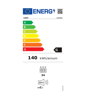 Candy Wine Cooler | 438063 | Energy efficiency class G | Free standing | Bottles capacity 34 | Black