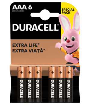 Baterijos DURACELL AAA, LR03, 6vnt