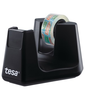 Stalinis lipnios juostelės dėklas TESA Easy Cut Smart su Tesafilm ekologiška ir skaidria juostele, 15mm x 10m