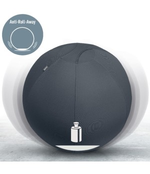 Aktyvaus sėdėjimo kamuolys Leitz Ergo, su apsauga nuo nuriedėjimo, 65cm skersmens, tamsiai pilkos sp