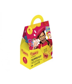 SUPER rinkinys Jovi: Plastilinas 3 blokeliai x 50 gr + 6 formelės ir 1 volelis plastilinui