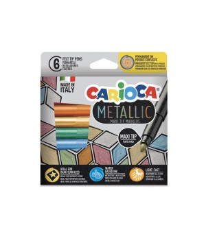 Flomasteriai CARIOCA Metallic MaxiMarkers, 6 vnt.