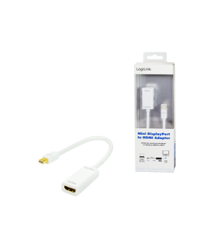 Logilink | Adapter Mini DisplayPort to HDMI with Audio: | Grey | Mini DisplayPort | HDMI A | 0.1 m