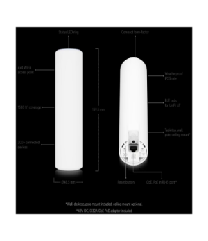 Ubiquiti | Access Point WiFi 6 Mesh | U6-Mesh | 802.11ax | 2.4 GHz/5 | 573.5+4800 Mbit/s | Ethernet LAN (RJ-45) ports 1 | MU-MiM