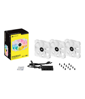 Corsair | 120mm White PWM Fan, Triple Pack with Lighting Node CORE | iCUE SP120 RGB ELITE Performance | Case Fan