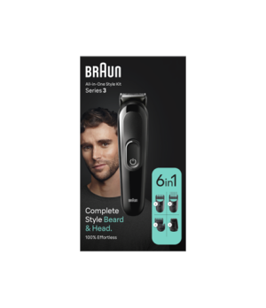 Braun Multi-grooming kit for beard and head | MGK3420 | Cordless | Number of length steps 18 | Black