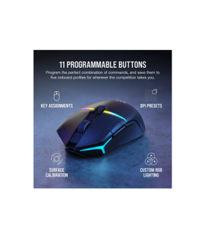 Corsair | Gaming Mouse | NIGHTSABRE RGB | Wireless | Bluetooth, 2.4 GHz | Black