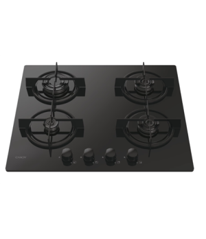 Candy Hob | CVW6BB | Gas on glass | Number of burners/cooking zones 4 | Knobs | Black