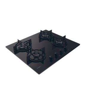 Candy Hob | CVW6BB | Gas on glass | Number of burners/cooking zones 4 | Knobs | Black