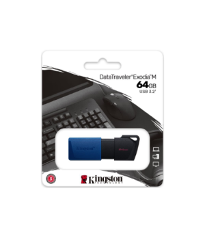 Kingston | USB 3.2 Flash Drive | DataTraveler Exodia M | 64 GB | USB 3.2 | Black/Blue