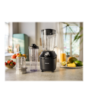 Philips Blender | HR2291/01 3000 Series | Tabletop | 600 W | Jar material Glass | Jar capacity 2 L | Ice crushing | Black