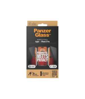 PanzerGlass | Screen protector | Apple | iPhone 15 Pro | Glass | Black | Ultra-Wide Fit w. EasyAligner