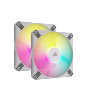 Corsair | 20mm PWM Fluid Dynamic Bearing Fan, White Twin Pack | iCUE AF120 RGB SLIM | Case Fan