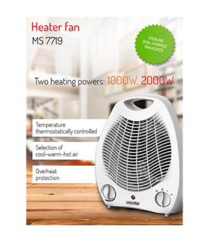 Mesko | Heater | MS 7719 | Fan heater | 2000 W | White