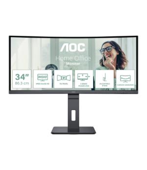 AOC CU34P3CV | 34 " | VA | 21:9 | 100 Hz | 4 ms | 3440 x 1440 pixels | HDMI ports quantity 1