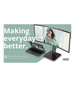 AOC CU34P3CV | 34 " | VA | 21:9 | 100 Hz | 4 ms | 3440 x 1440 pixels | HDMI ports quantity 1