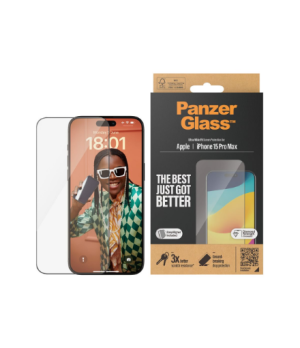 PanzerGlass | Screen protector | Apple | IPhone 15 Pro Max | Glass | Transparent | Ultra-wide fit, Scratch resistant, Drop prote