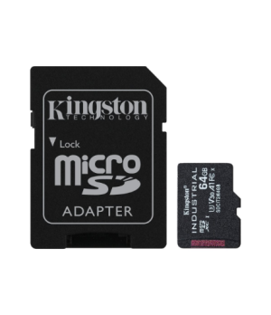 Kingston | UHS-I | 64 GB | microSDHC/SDXC Industrial Card | Flash memory class Class 10, UHS-I, U3, V30, A1 | SD Adapter