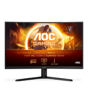 AOC CQ32G4VE | 31.5 " | VA | QHD | 16:9 | 180 Hz | 1 ms | 2560 x 1440 pixels | 300 cd/m² | HDMI ports quantity 2