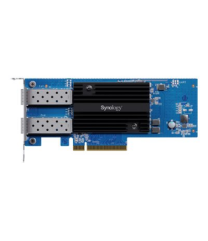 Synology E25G30-F2 Dual-port 25GbE SFP28 add-in card designed to accelerate bandwidth-intensive workflows | Synology E25G30-F2 |