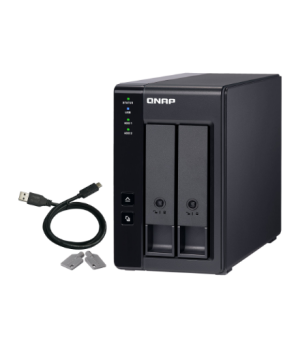 QNAP 2 Bay USB Type-C Direct Attached Storage with Hardware RAID | TR-002 | Micro | 6 GB | Black