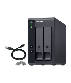 QNAP 2 Bay USB Type-C Direct Attached Storage with Hardware RAID | TR-002 | Micro | 6 GB | Black