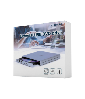 Gembird | External USB DVD Drive | DVD-USB-02-SV | Interface USB 2.0 | DVD±RW (±R DL) / DVD-RAM | CD read speed 24 x | CD write 