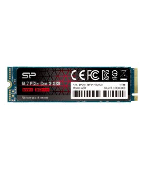 Silicon Power SSD | P34A80 | 1000 GB | Solid-state drive interface PCIe Gen3x4 | Read speed 3400 MB/s | Write speed 3000 MB/s