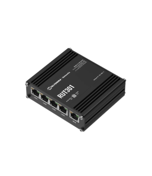 Ethernet Router | RUT301 | No Wi-Fi | 10/100 Mbit/s | Ethernet LAN (RJ-45) ports 5 | Mesh Support No | MU-MiMO No | No mobile br