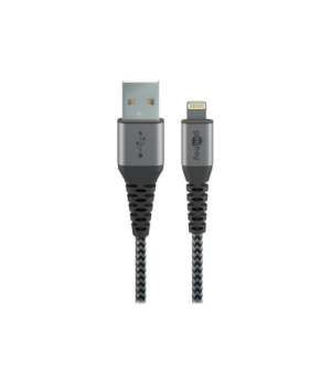 Goobay | Lightning to USB-A Textile Cable with Metal Plugs | 49268 | USB-A to Lightning