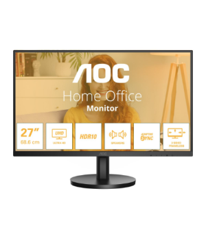 AOC U27B3A | 27 " | IPS | UHD | 16:9 | 60 Hz | 4 ms | 3840 x 2160 pixels | 350 cd/m² | HDMI ports quantity 2